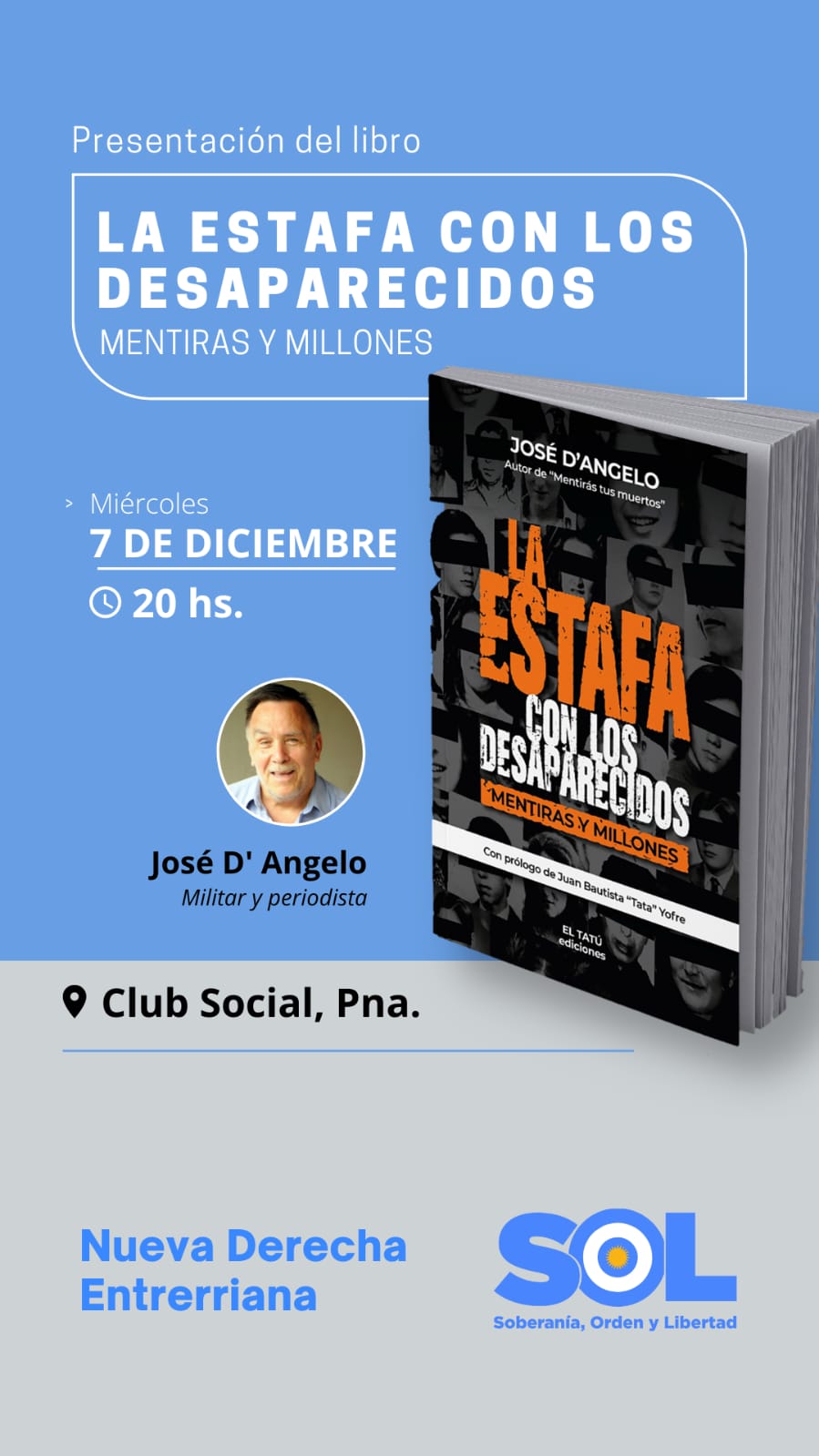 El escritor José D’Angelo presentará su nuevo libro en Paraná